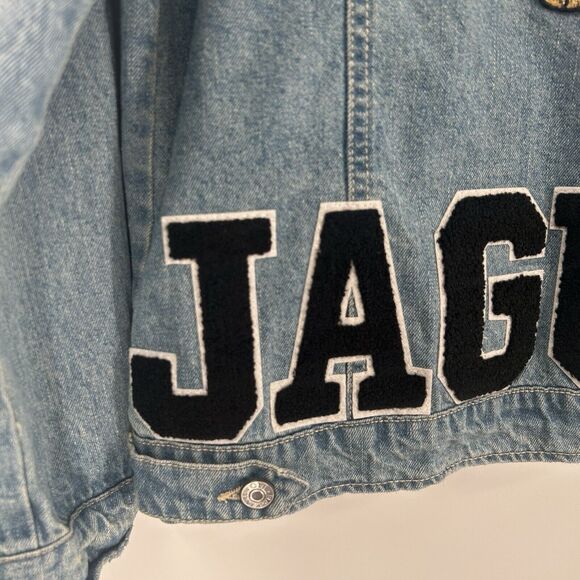 Judith March JAGUARS Denim Jacket Women's Small / Medium Custom Varsity Sequins - Picture 6 of 13